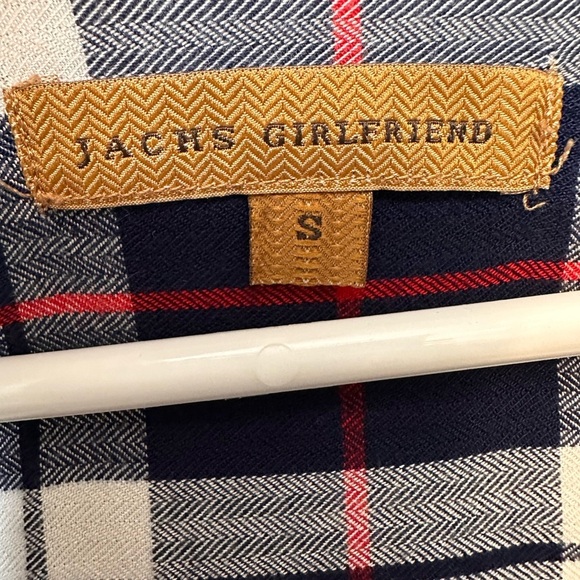 Jachs Girlfriend Plaid Button-Up Sleeveless Shirt - Black, White, Red - Picture 6 of 7